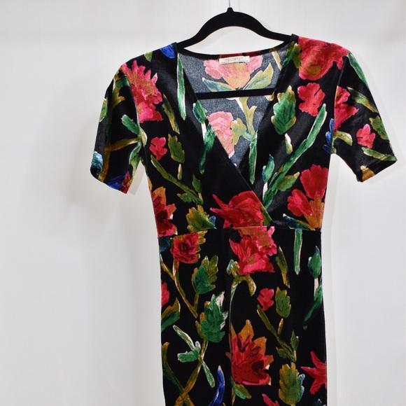 Velvet floral dress - Picture 3 of 6